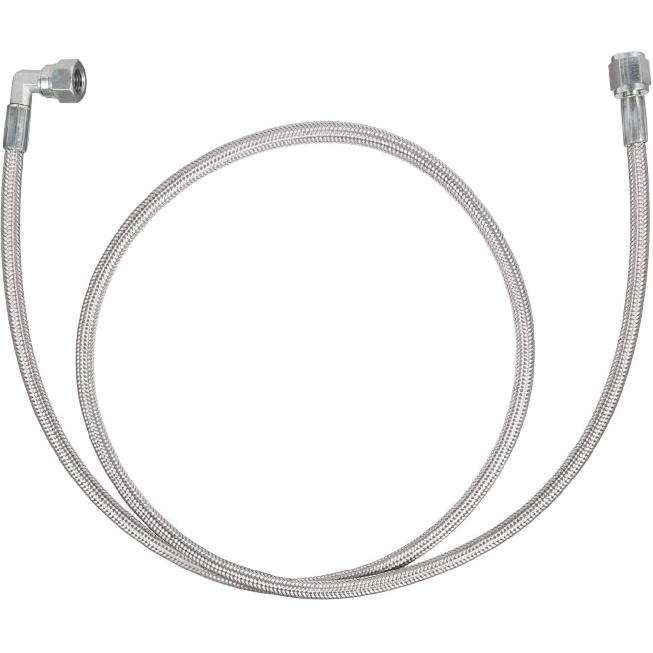 Steel Braided Turbo Oil Feed Line 48" Length - 4AN 90 Degree Straight Hose End Pressure Stainless Remote Turbocharger Sensor Teflon 4AN 551867