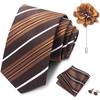 Men's Formal Tie, Pocket Square, Cufflinks & Brooch Set.
