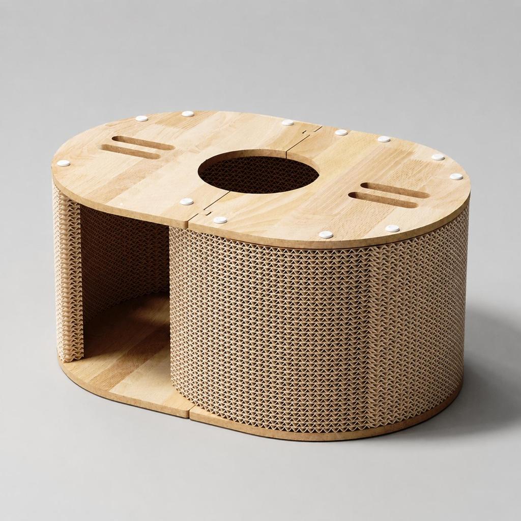 Cardboard Cat House Multi-Functional Corrugated Paper Indoor for Cats