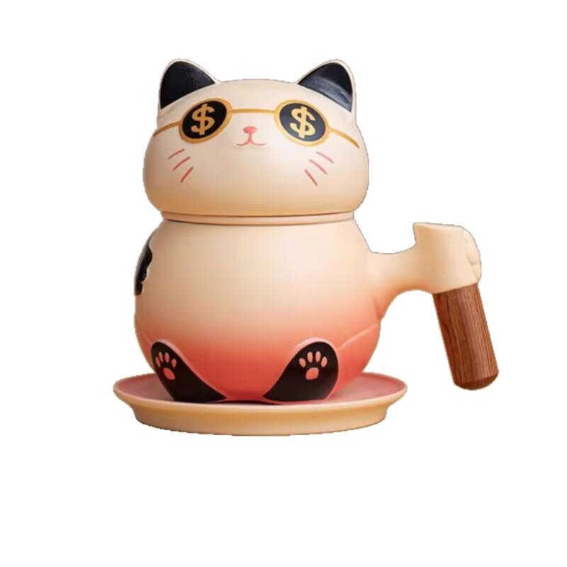 Cana de Ceai Cafea Pisică Bogată și Norocoasă Cadou de Ziua de Naștere Cană de Ceai Separare Ceai