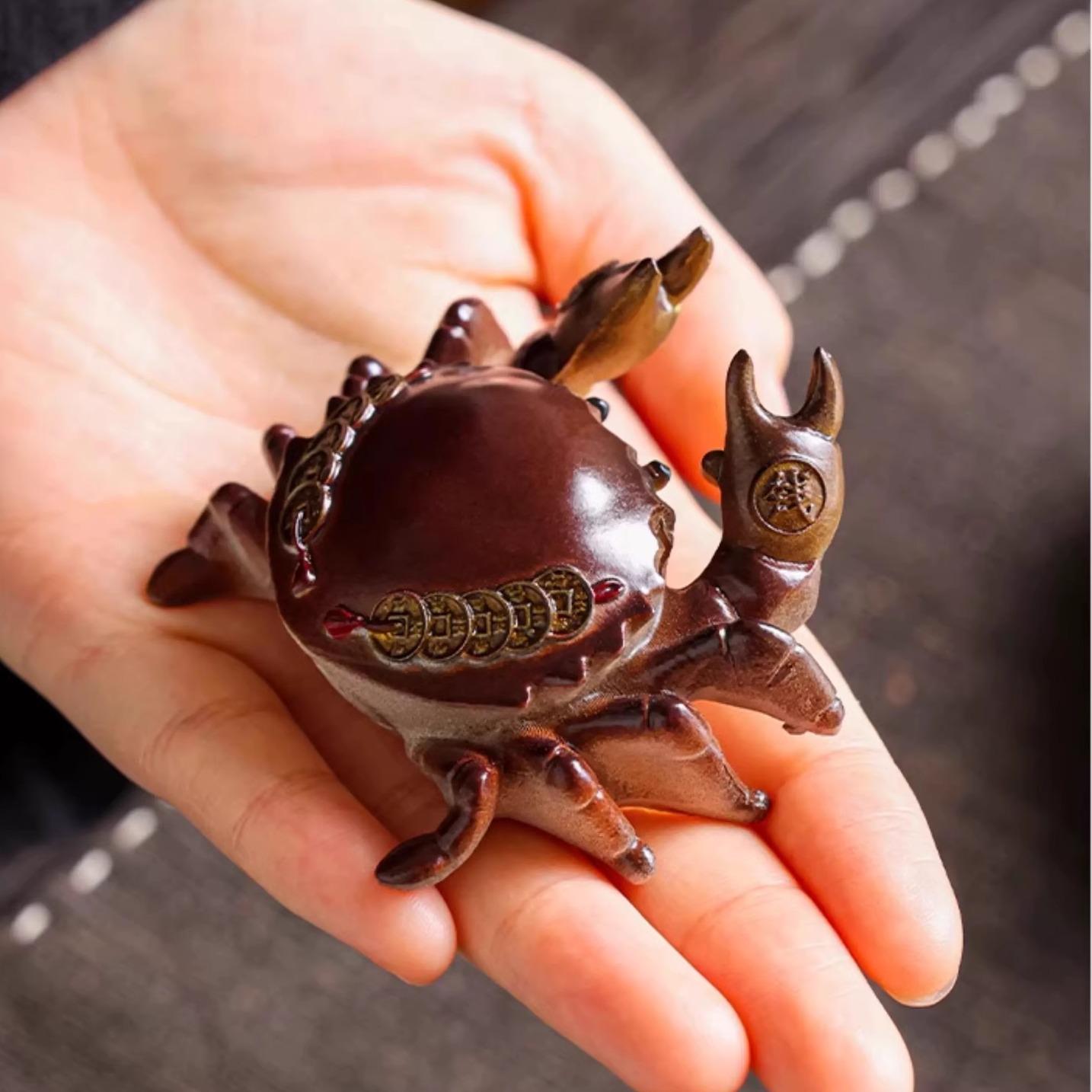 1pcs Crab Color Changing Tea Pet Nourishing Resin Cute Tea Play Home Chinese Tea Ceremony Accessories Desktop Decoration