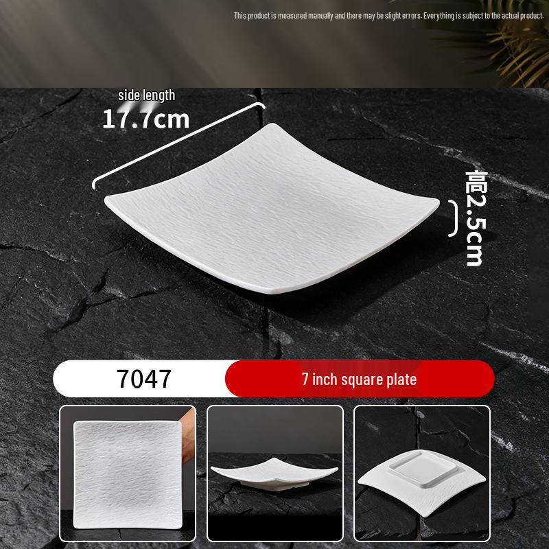 Assiette Plate Blanche Imitation Porcelaine en Mélamine - Ronde Buffet, Fondue, Dessert, Steak, Vaisselle d'Hôtel Commerciale.