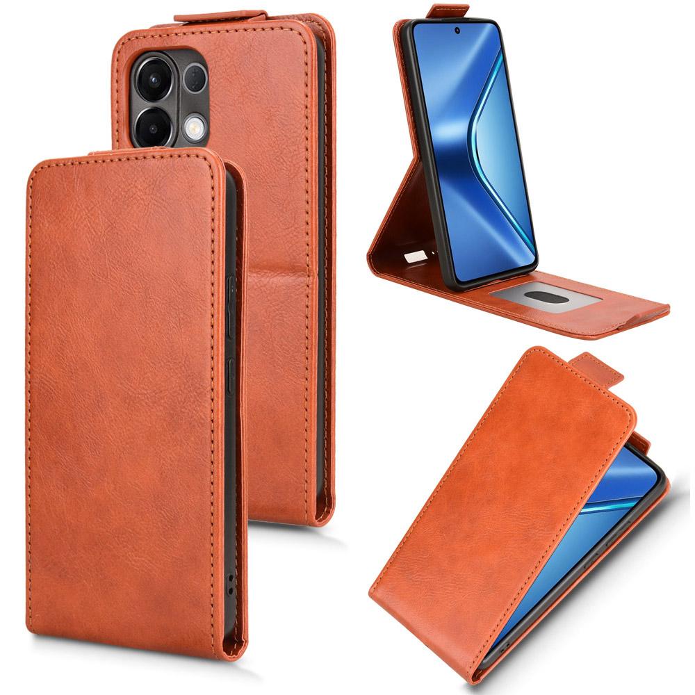 

For Oppo K13 5G/K12s Stand Case Magnetic Clasp Vertical Flip Leather Phone Cover with Card Holder Orange