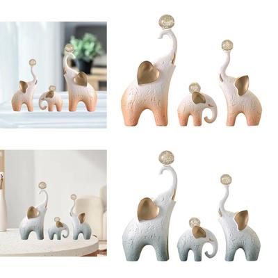 3Pcs Elephant Statues Elephant Family Figurines Ornaments Centerpiece Desktop Decorations Animal Sculptures for Home Cabinet
