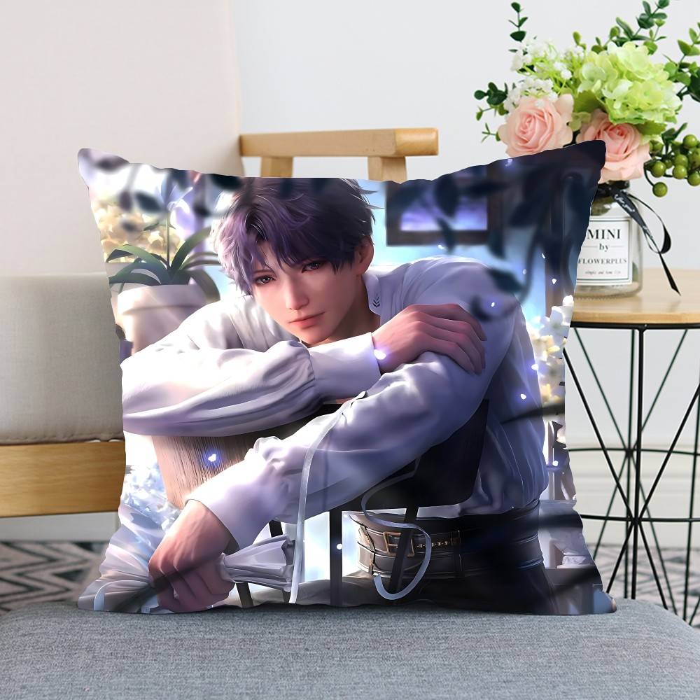 Cute Rrafayel Llove And Deepspace Throw Pillow Covers Pattern Cushion Cover Suitable For Sofa Bedroom Car Pillow Cover
