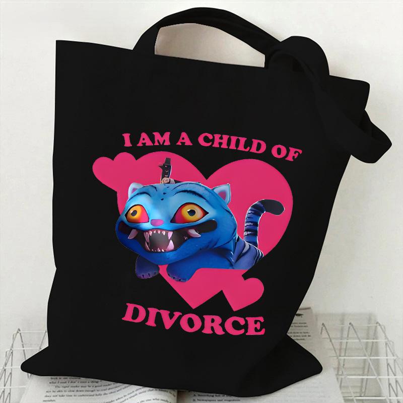 KPOP Skupina Lovců Démonů Taška z plátna s tygřím potiskem Jednoramenná taška crossbody pro studenty Denní nákupní taška tote