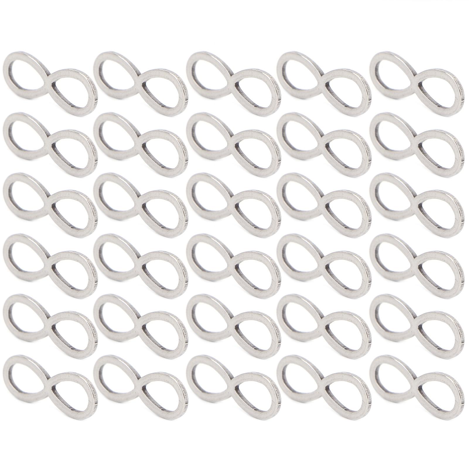 30Pcs Stainless Steel Hollow Pendant Bezel 8‑Shape Metal Resin Frame Jewelry Making Open Bezel