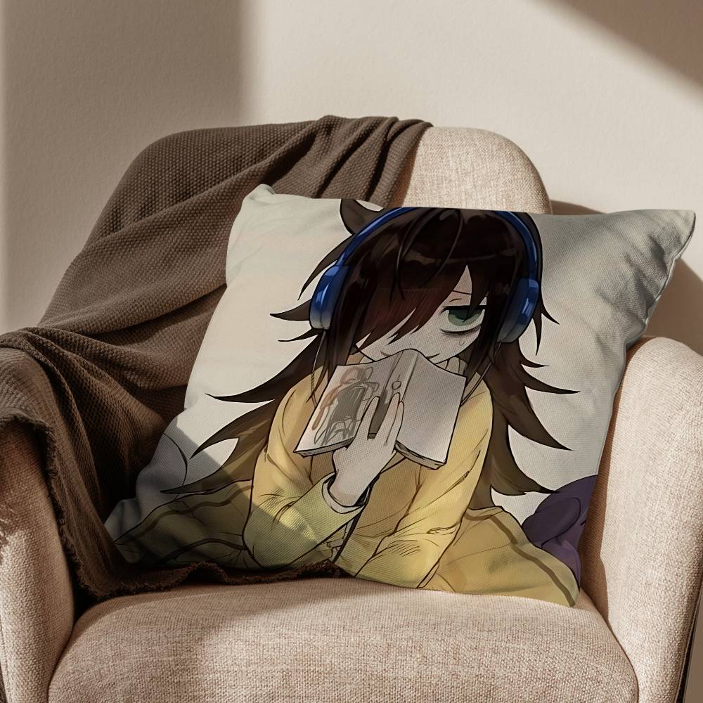Watamote cute Tomoko Kuroki Pillow Case Office Cushions Suitable For Sofa Car Bedroom Decorative Cushion Cover