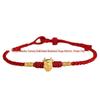 Year of the Horse Gold Wealth Bracelet with Pixiu, Clover Charm, and Red Rope