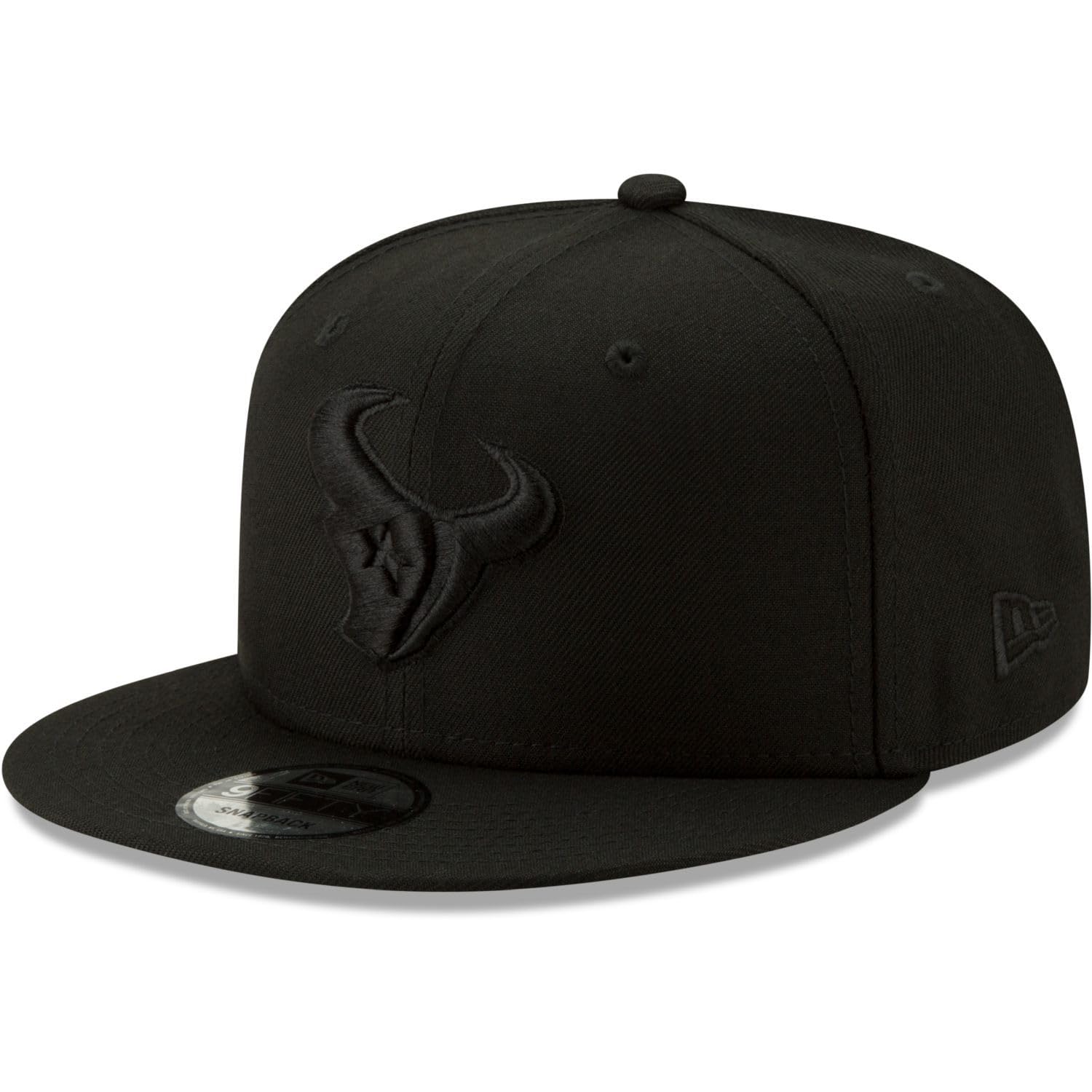 

New Era Houston Texans Hat NFL Black on Black 9FIFTY Snapback Adjustable Cap Adult One Size