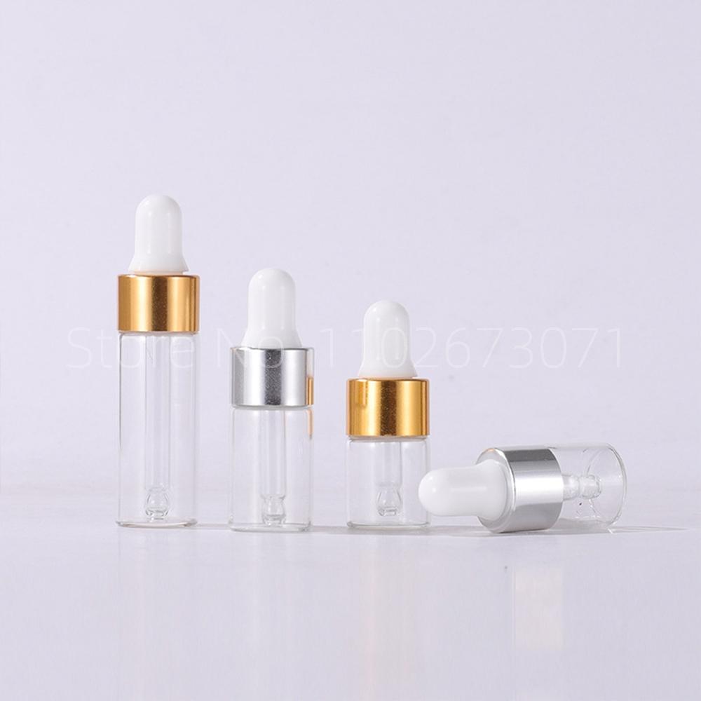 Mini Dropper Bottles Oil Aromatherapy Bottles with Rose Gold Cap Reagent Pipettes Bottles Transparent Bottle 1ml 2ml 3m 4m 5m