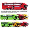 Autobus da viaggio urbano pressofuso in scala 1/50 di colore verde con luce sonora tirata indietro