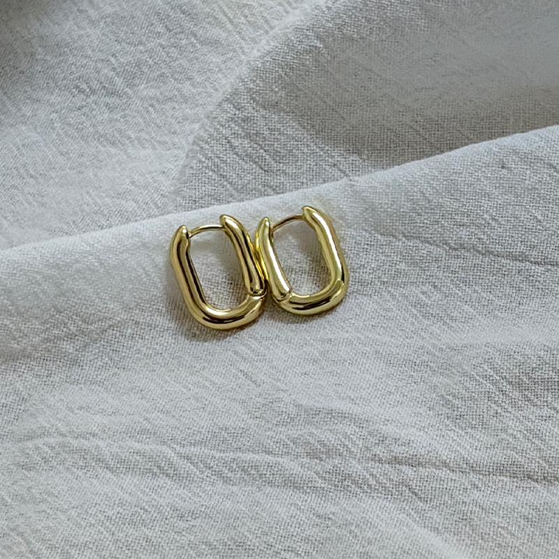 Fashion Simple Smooth Metal Hoop Earring Charm Women Trendy Vintage Party Accessories Gifts Handmade Jewelry