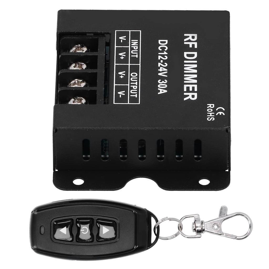 Jeffergarden LED Dimmer, PWM Digital Control, with RF Remote Control, Stepless Dimming, 30m Operating Range, for LED Strip Lights and Spotlights,