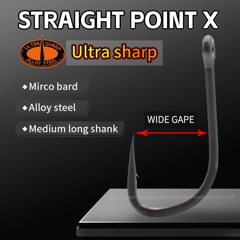 10pcs Carp Fishing Hook Straight Point X Medium Long Shank Size 2 4 6 PTFE Coating-Super Slide For Both Bottom Bait,Wafter And Pop-up Presentations