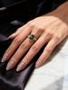 1pc Elegant Sparkling Olive Green Cubic Zirconia Stone Ring, Suitable For Women's Daily, Engagement, Wedding Wear, Fashionable H
