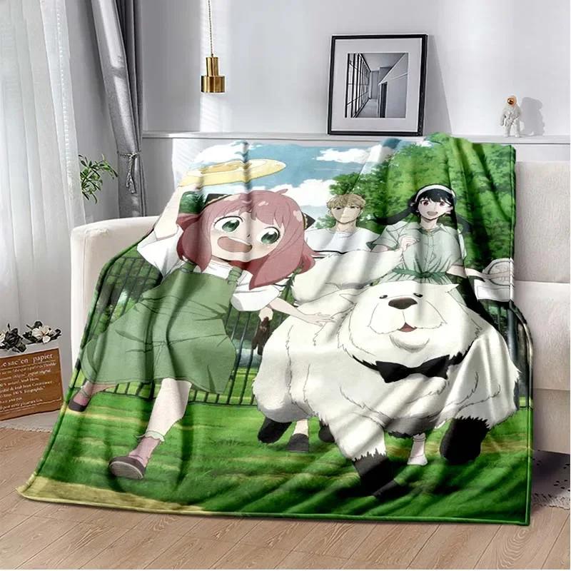 Spy x family Cartoon anime Kawai Throws Blanket Kid Super Home Soft Flannel Blanket for Travel Bedding Blanket for Birthday Gift