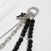 Star Rivet Pearl Beadeds Keychain Metal Peach Heart Key Ring Fashion Chain Bag Pendant  Decoration