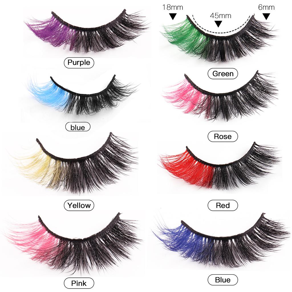 8 Pairs Of Colored False Eyelashes 8D Curled Natural Eyelashes Stage Makeup Performance False Eyelashes