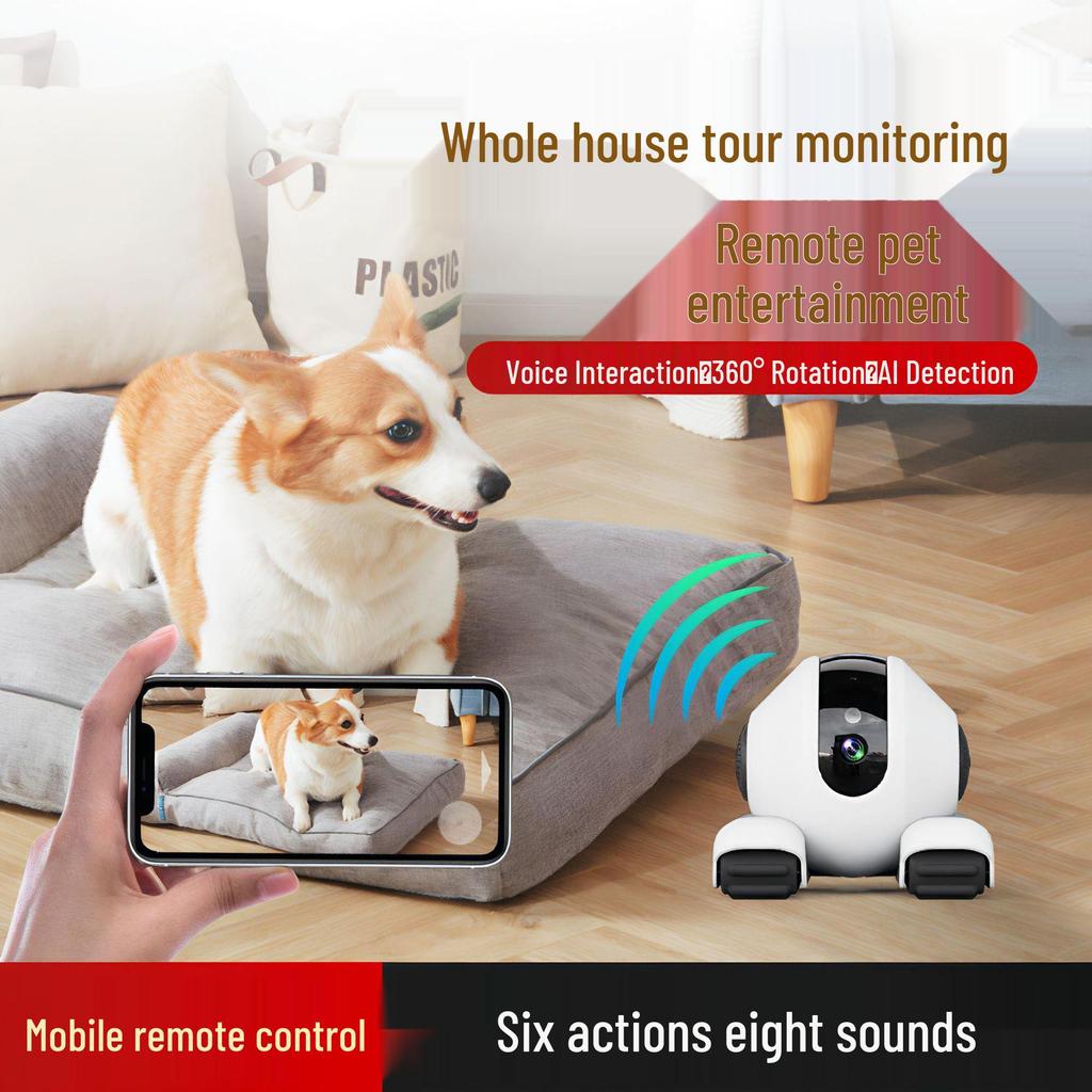 Wireless Portable Pet Camera with Mobile Entertainment & Two-Way Audio