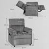 Corduroy Electric Massage Recliner - Grey