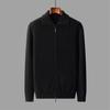Men's Pure Wool Zipper Cardigan - Autumn/Winter, Thickened Knitwear with Shirt Collar