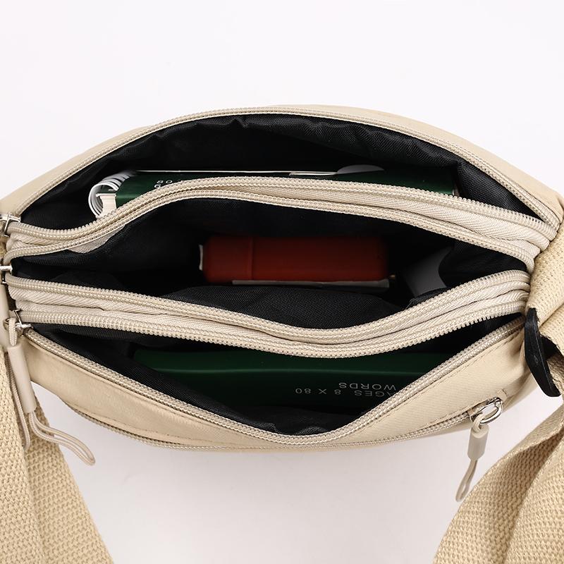 Sac bandoulière en nylon grande capacité pour femmes 3 poches principales compartimenté sac à main d'épaule pour mères shopping