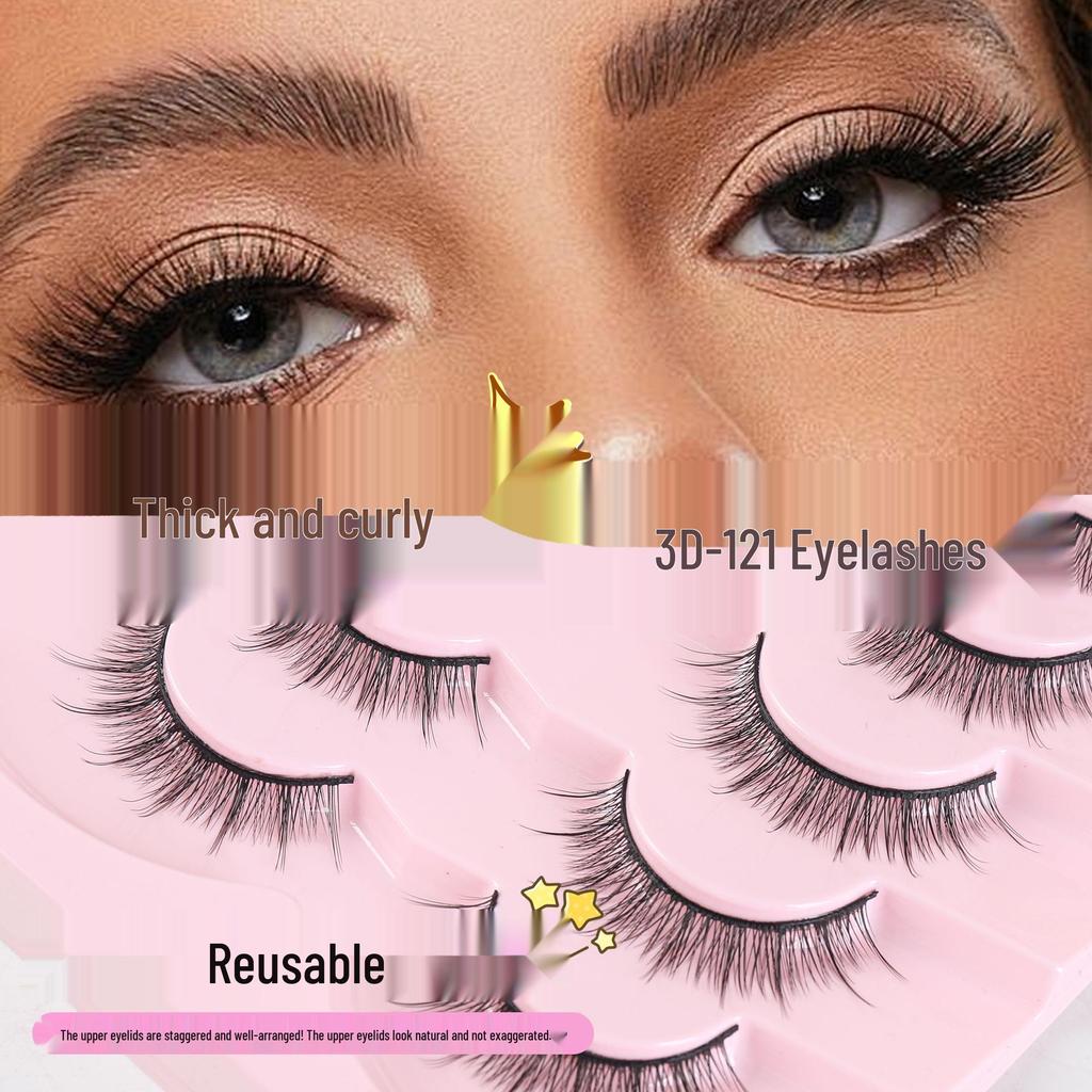 3D121 False Eyelashes: Natural, Thick, Mixed-Style, Handmade, European American Curly Simulation Eyelashes