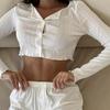 European & American Autumn/Winter Cotton-Blend Knitted Long Sleeve & Pants Set