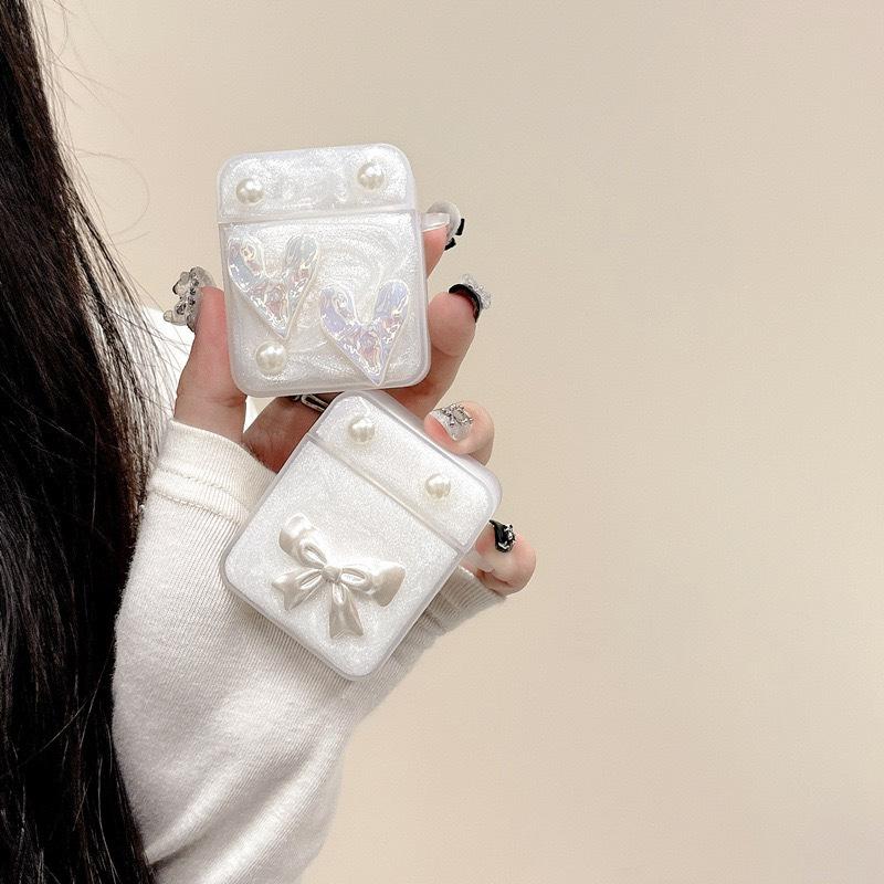 Wind Epoxy Suitable For Airpods4 Bluetooth Headset Case Protective Case Pro2 Bow 3Rd Generation Caring Woman