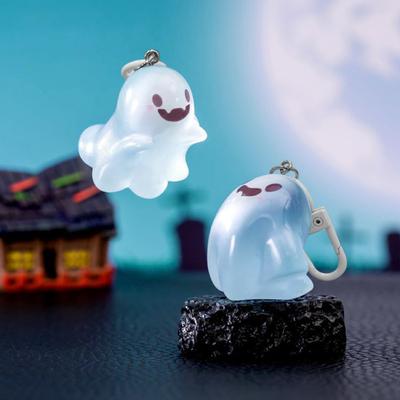 Glow In The Dark Ghost Keychain Set Small Resin Miniature Halloween Luminous Tiny Assorted Spooky Figurine