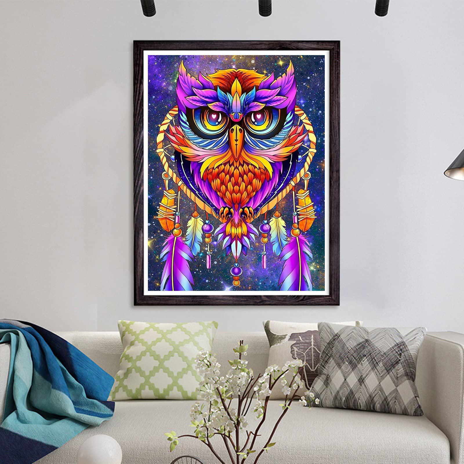 

5D Diy Алмазная картина Красочная Сова Набор крестиков Полный Алмазная вышивка Мозаика Художественная картина Стразы Декор Подарок Full Round 20x30cm