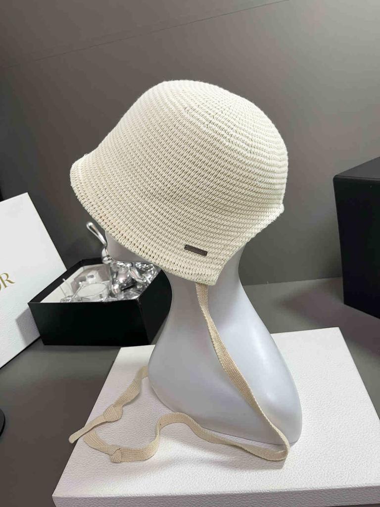 Ni Ni hat women's knitted breathable bucket hat solid color versatile casual sunscreen visor new