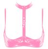 Dámské sexy podprsenky Spodní prádlo Mokrý vzhled Lakovaná kůže Spodní prádlo Bralette Halter Neck Polička Podprsenka Top