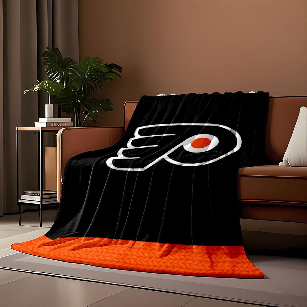 Flyers Black and Orange Logo Blanket print blanket soft and cozy perfect for the living room bed sofa or a nap,gift