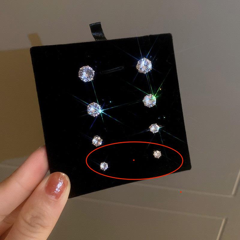 Magnet Magnetic zircon earless ear clips Fashion temperament Simple earrings Versatile new Internet celebrity earrings Women