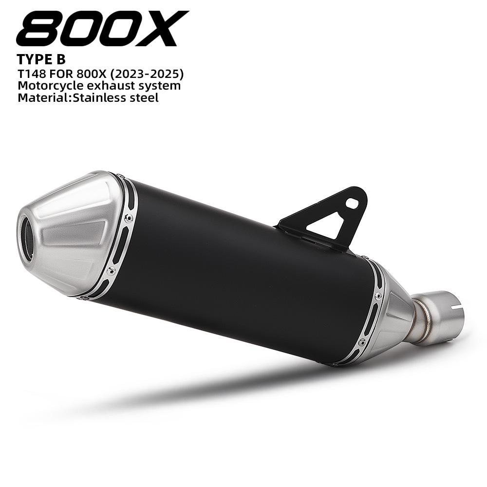 For 800X motorcycle exhaust system modified with stainless steel escape muffler with DB killer for KOVE 800X/800X Rally