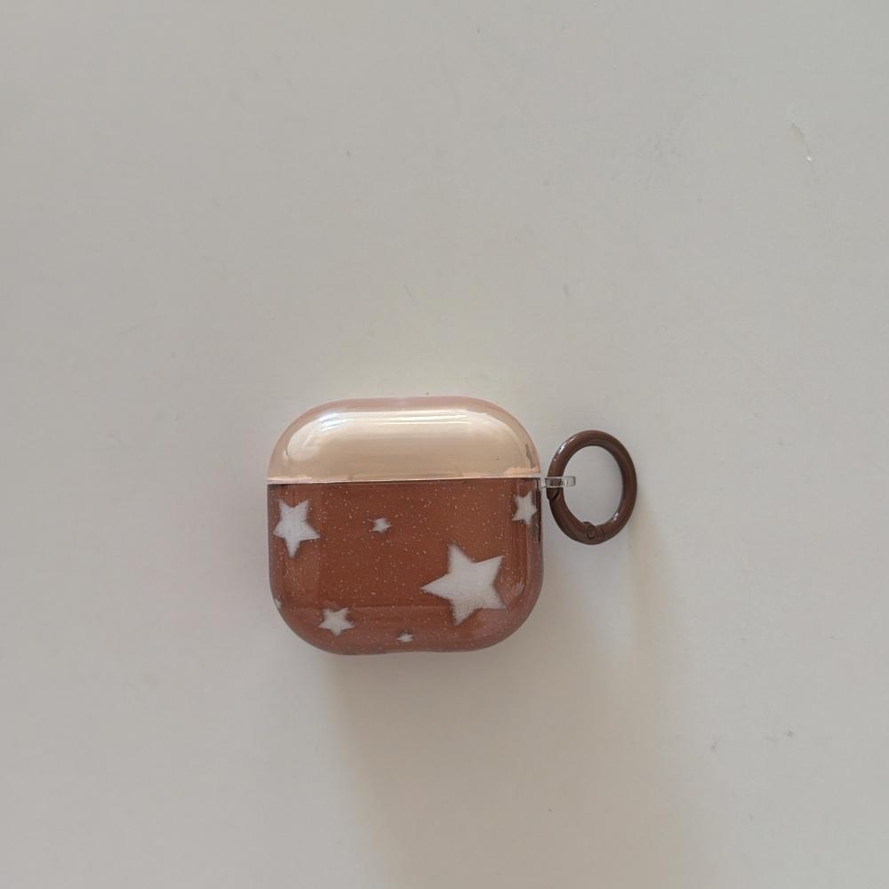 

Ins Minimalist Transparent Brown White Splash Star AirPods 4 Case Pro 3 New AirPods Pro 2 Cover Airpods 2