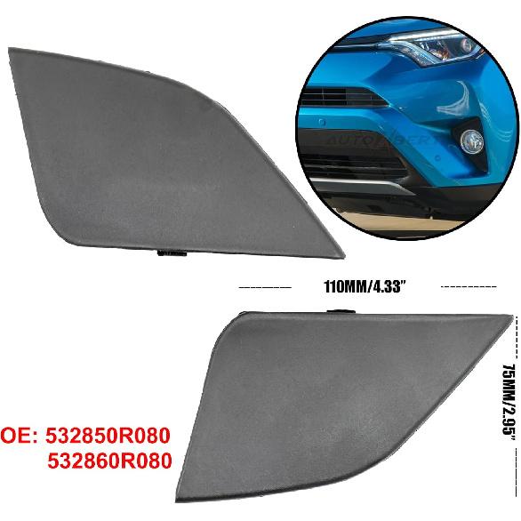 Fit for Toyota RAV4 AX40 2016-2018 Front Left & Right Bumper Tow Hook Eye Cover Cap Replace Part Number 532850R080, 532860R080(2PCS)