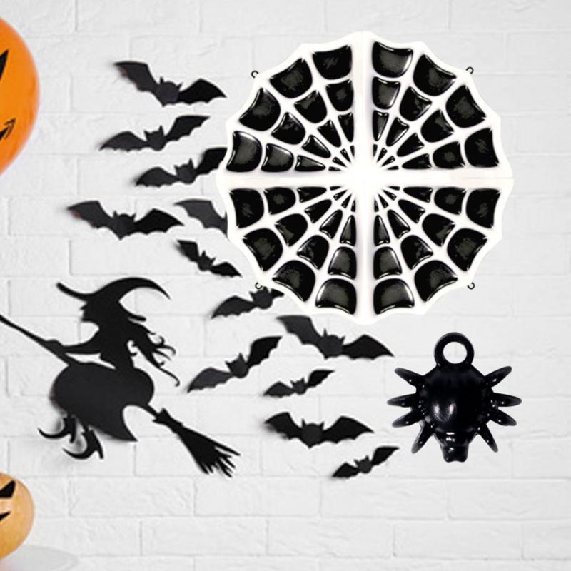 Glossy Silicone Spiders Web Mold Wall-mounted Halloween Stereo Mold DIY Ornaments Pendant Epoxy Resin Crafting Molds