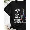 European Sizes Girls' Summer Fashion Print Casual Tops, Available In Multiple Colors And Sizes, Featuring a Slightly Stretchy Knit Round Neck