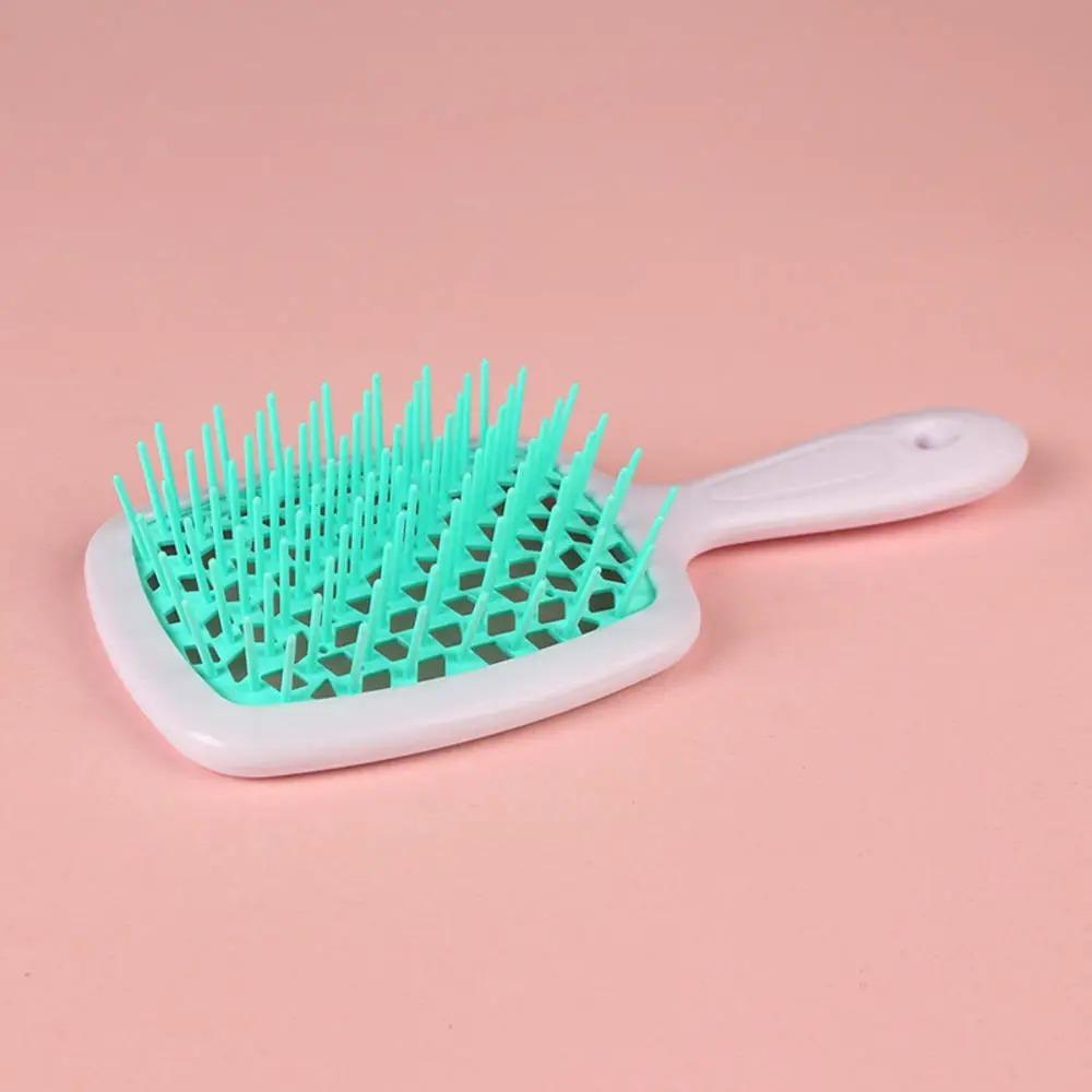 New Square Hollow Hair Comb Scalp Massager Simple Rib Hairbrush Demelant Brush Detangling Comb Fluffy Hairdressing Style Tool