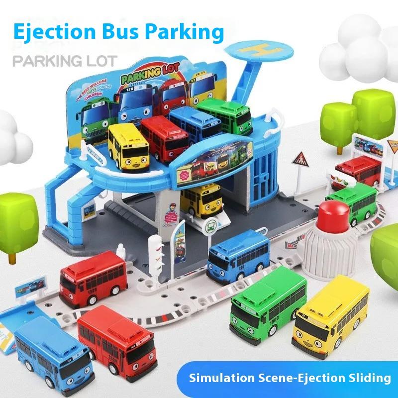 Tayo Minibus Slingsho Warrior Car Toy Set Diy Track Tayo Cartoon Car Toy Collection Car Model Holiday Gift
