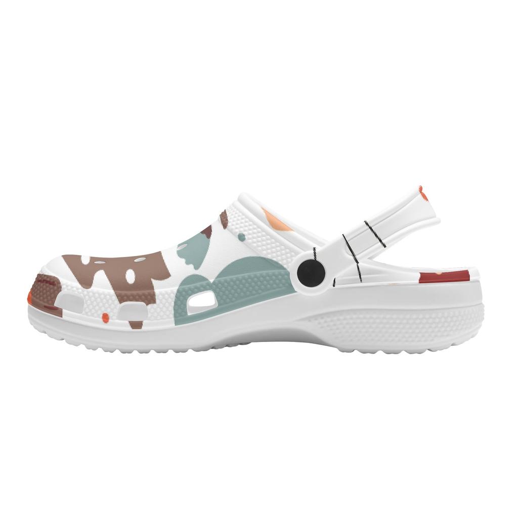 Color Print EVA Clogs Women Men Soft Comfort Slip On Ventilated Garden Shoes Beach Pool Bathroom Home Daily Shoes Home Use