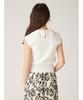 Lily Brown Ruffle Detail Bowtie Knit Top White Women's (LWNT252001)