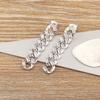 Nidin Fashionable Geometric Chain Pave Zircon Earrings For Women Sweet Personality Long Earrings Jewelry Party Gift