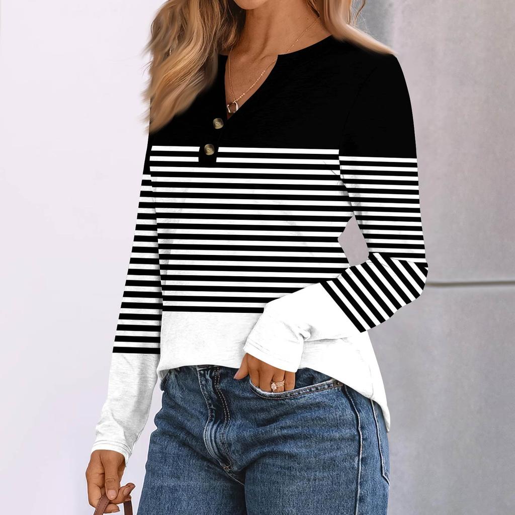 Women's Print Long Sleeve Shirts Elegant Casual Tops Trendy Shirts Tops