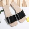 [Foreign Trade] Summer New Outer Slippers Women's Simple Solid Color High-end Satin Round Head Flat Bottom Cool Slippers