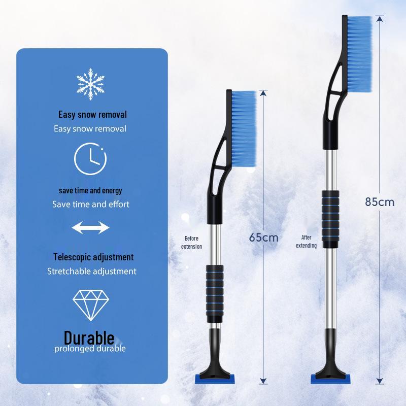 Retractable Multifunctional Car Snow Shovel - Snow Removal & Defrosting Tool, Extended Scraper, Protects Car Paint