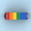 Non-Toxic Moc Rainbow Double-Decker Bus Building Blocks Educational Assembly Model For Kids Perfect Holiday Gift Fosters Creativity